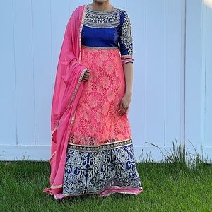 Beautiful Indian Punjabi Anarkali Dress with Dupatta 2 Piece